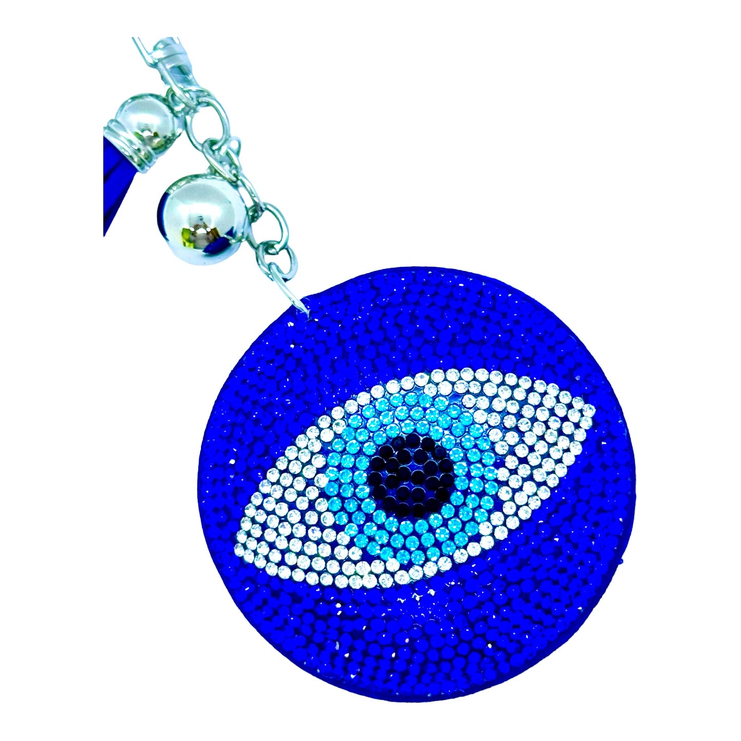 Evil Eye (Mati/Nazar Dosh) Rhinestone Puff Bling Keychain